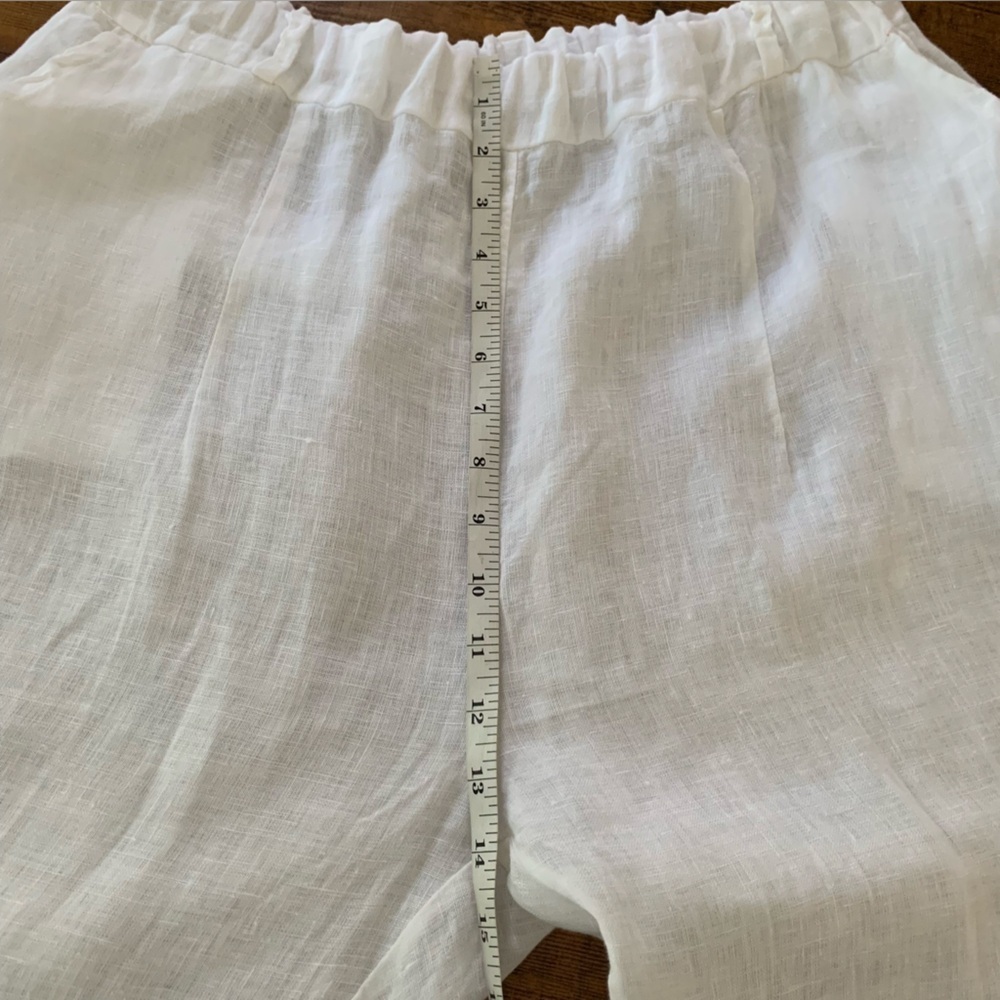 Belle France Made in Italy White Linen Lagenlook Coastal Pull On Pants Sz XL - Picture 7 of 10